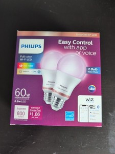 Philips WiZ 472027 A19 LED Smart Bulbs (Pack of 2)