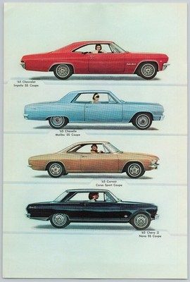 1965 Chevrolet Chevy 2 Page Vintage Print Ad Impala~Chevelle~Corvair~Nova