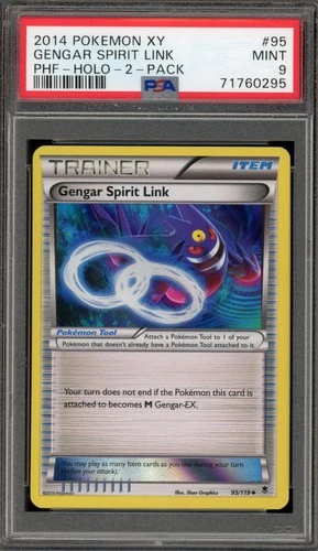 Pokemon Gengar Spirit Link XY Phantom Forces 2 Pk. Holo #95 PSA 9 Mint
