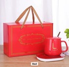 <!--F#f_0-->Red Electric Coffee Cup Warmer & Mug Tea Set Lid And Spoon Portable USA Stock<!--F/-->