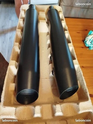 silencieux harley davidson 64900769 et 64900770 noir mat neuf jamais installés - Photo 1/4