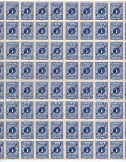 Alt Österreich Porto Ank.72 Bogen zu 80 Marken postfrisch Ank. 2.400.