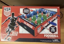 US Soccer Federation Wooden Tabletop Foosball Wooden Soccer Game Table Mini USA