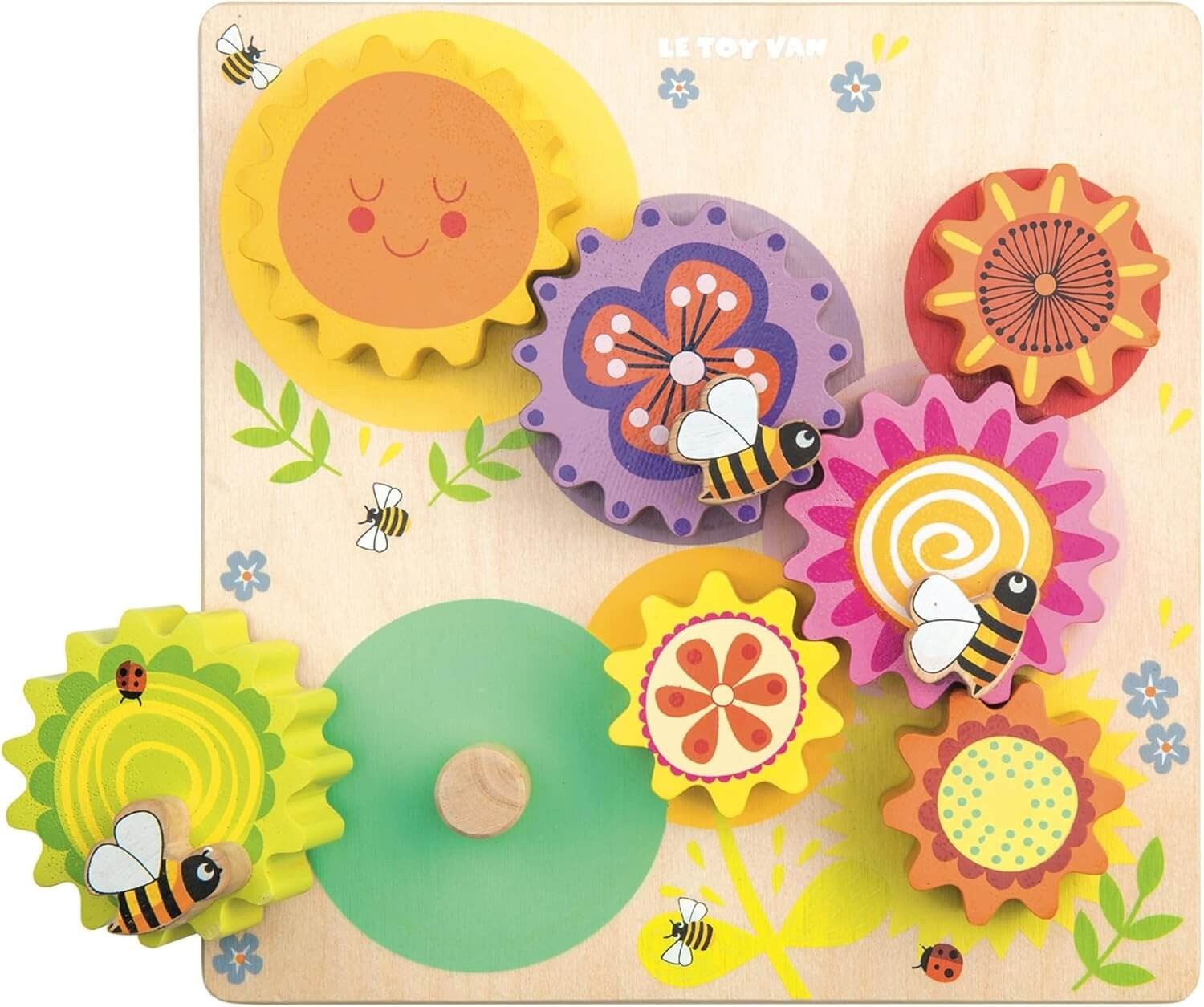 Le Toy Van Meadow Bees Gear & Cogs Wooden Playset for Ages 1 and Up