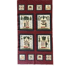 MODA HOMETOWN QUILTS PANEL KATHY SCHMITZ SEWING THEME FABRIC BLOCKS COTTON HOUSE