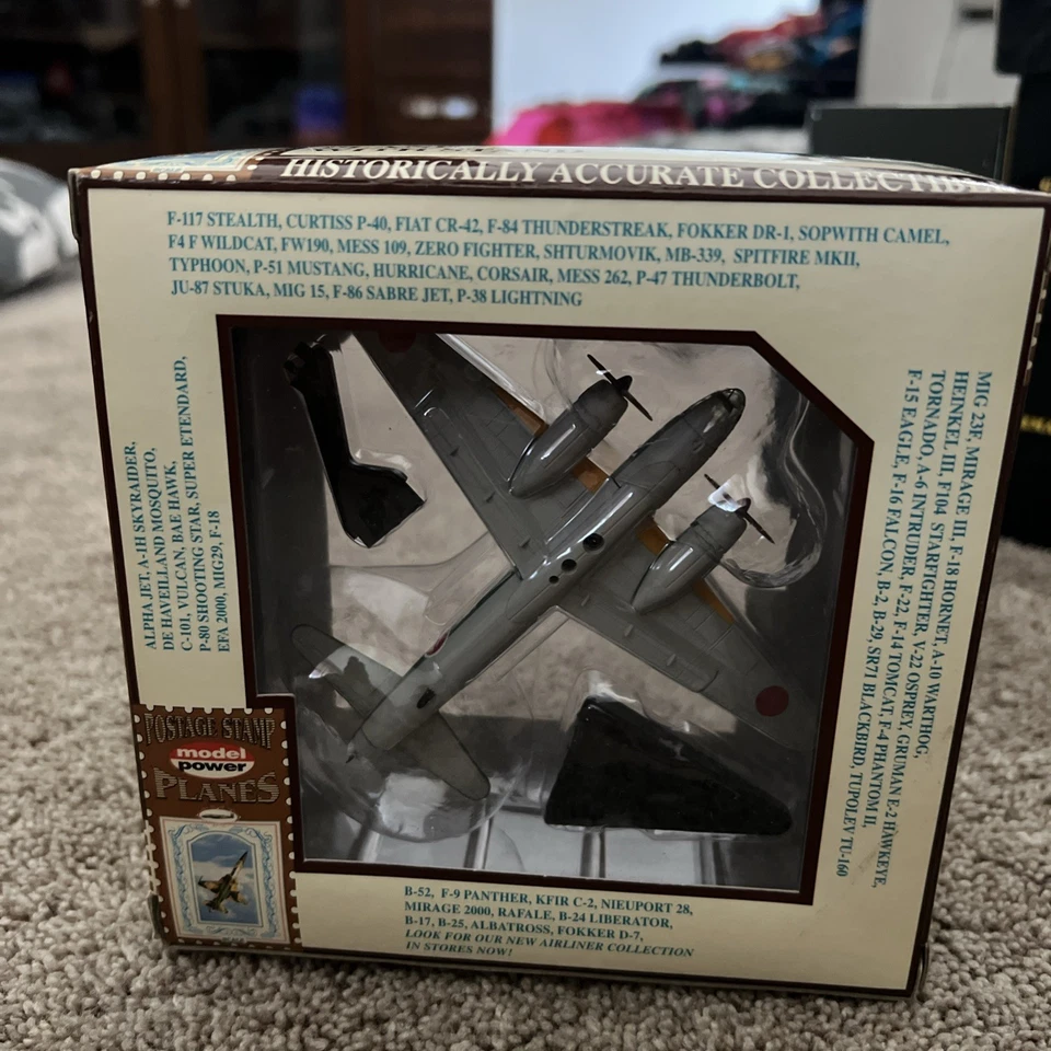 NIB Model Power Postage Stamp Planes 5431 Mitsubishi G4M2 Betty Japan w/ Stand - Image 2 of 2