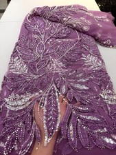 YQOINFKS Sequin Fabric Net Voile Bridal Luxury Embroidery Beaded Tulle Lace New