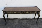 Hekman Black Lacquer Chinoiserie Walnut Burl Console Hall Sofa Table 6120