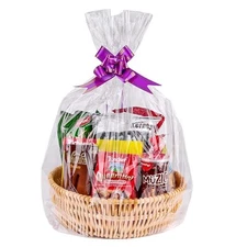 Clear Basket Bags 20Pack Large Cellophane Gift Bags for Baskets Cellophane Wr...