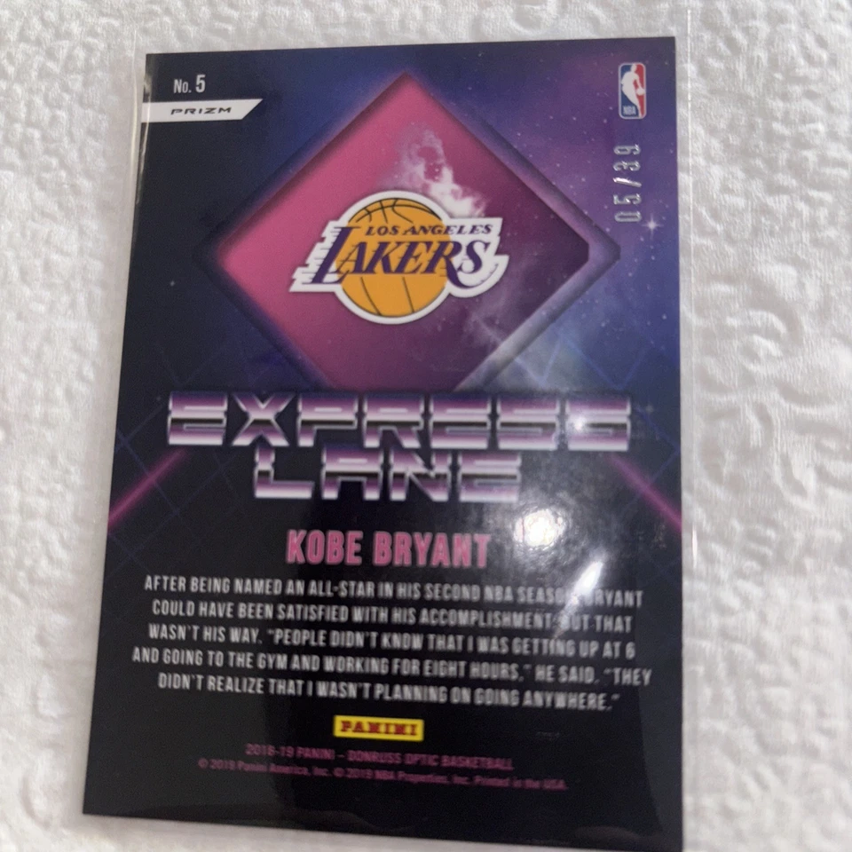 Panini Donruss Optic 2018-19 - Express Lane Kobe Bryant #5 Orange Prizm/39 Foto 2 de 4