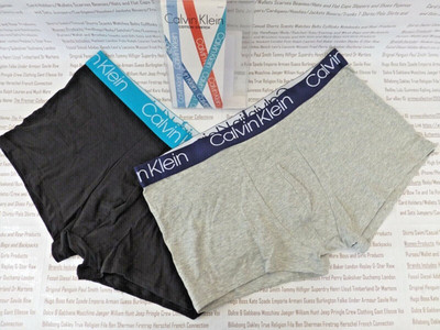 Calvin Klein 2er Pack Boxershorts Herren Hipster Größe XL Grau Navy Unterwäsche NEU UVP 35 