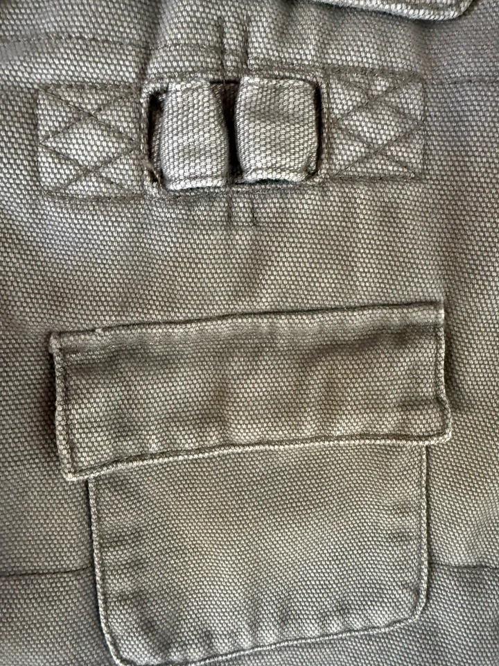 Field & Stream Green Canvas Utility Vest Tan Lining Men’s Size L Outdoor Hunting - Image 4 of 4