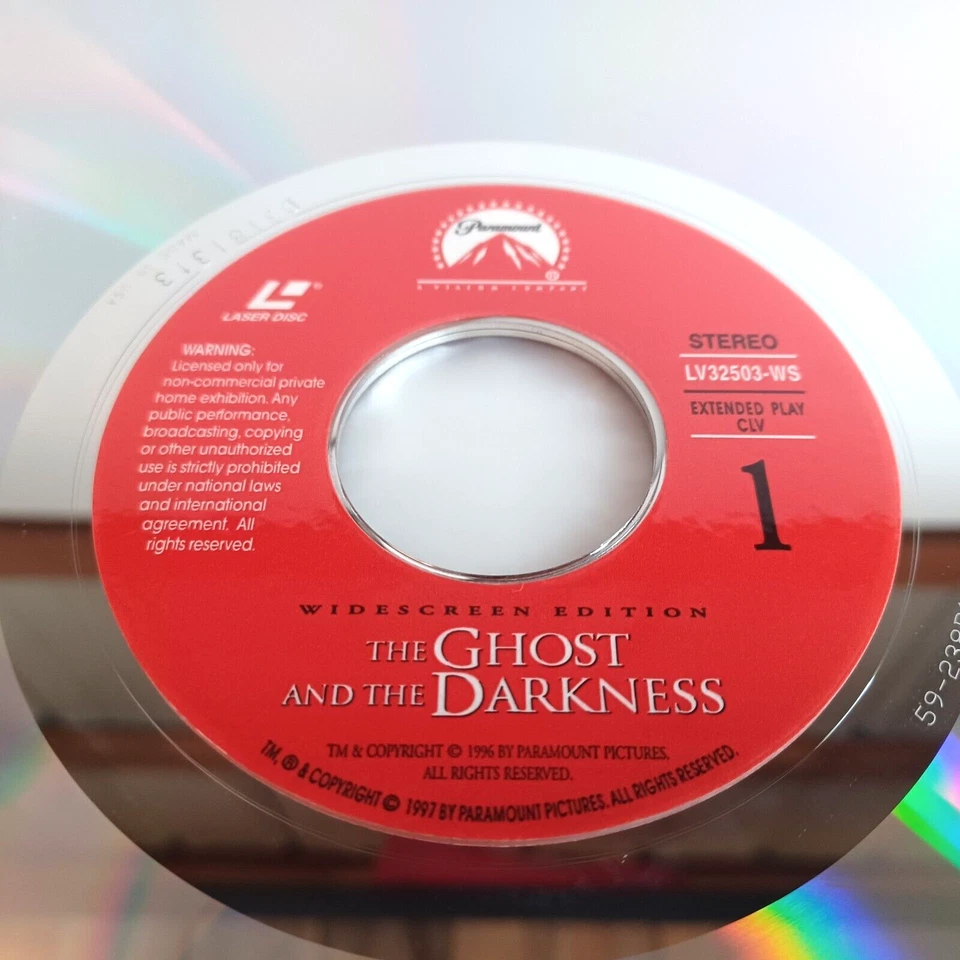 The Ghost And Darkness Laserdisc Michael Douglas Val Kilmer 1997 CLV WS EP Foto 3 de 3