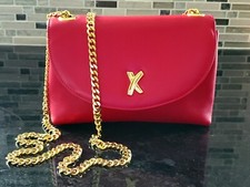 Vintage Paloma Picasso Red Leather Shoulder Bag  