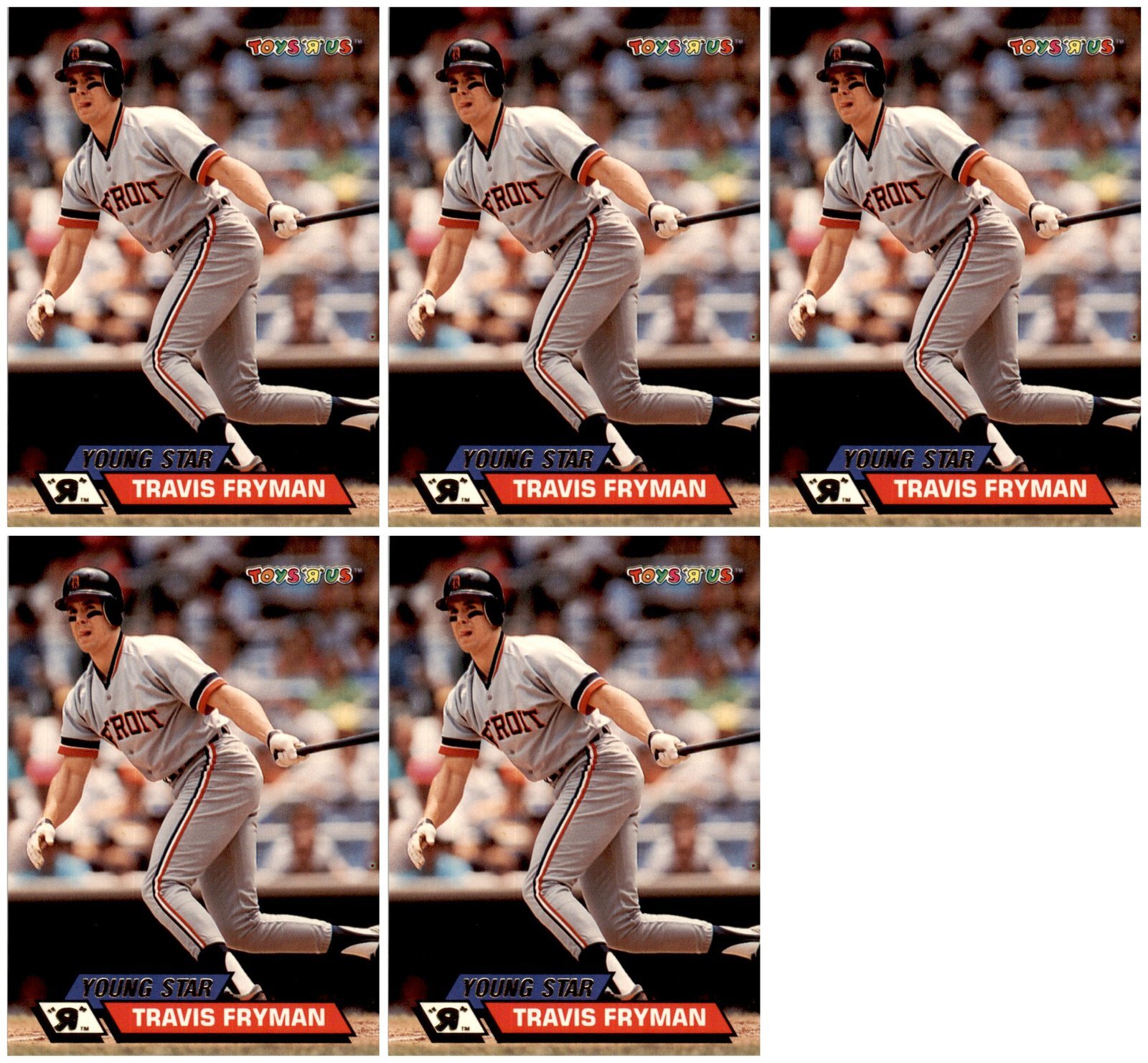 (5) 1993 Stadium Club Toys 'R' Us #87 Travis Fryman Tigers Card Lot
