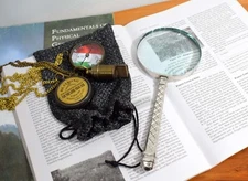 Artisan Nickel-Designed Handle Magnifying Glass - Observations and Stylish Tool