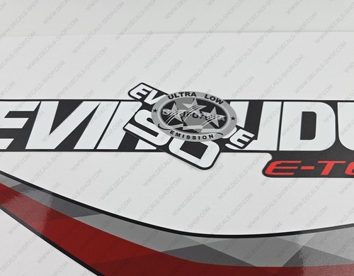 Evinrude 90 hp ETEC 2014-2015 Graphite Cowl outboard engine decals sticker set - Picture 4 of 6