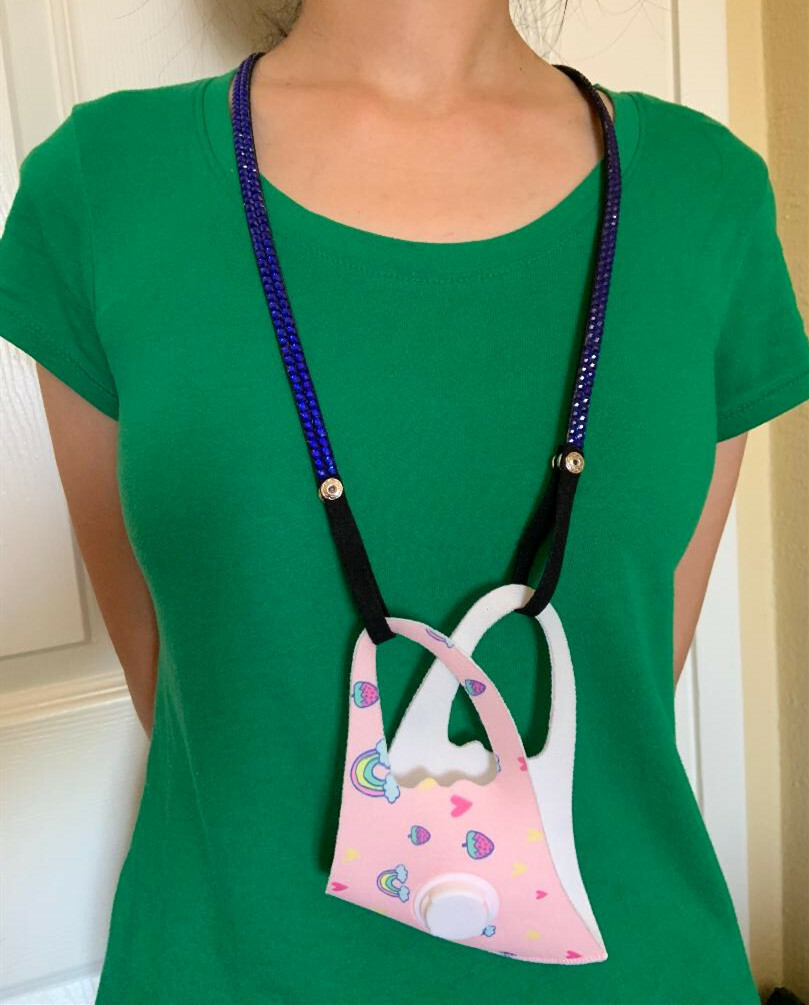 Face Mask necklaces, Mask Lanyard Holder in bling rhinestone for Adults