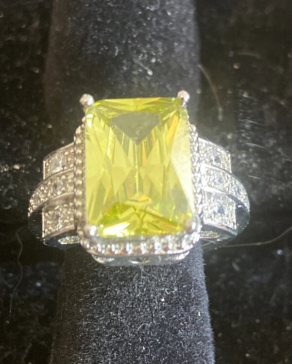 Yellow crystal ring sale