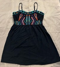 Urban Outfitters Staring At Stars Black Mini Dress Embroidered Aztec Tribal 10