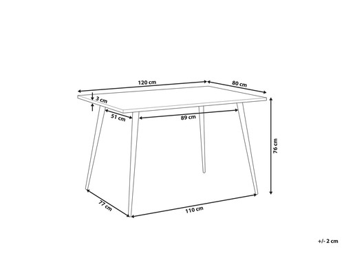 Esstisch Betonoptik grau Metallgestell schwarz 120 x 80 cm Modern Santiago - Bild 3 von 8