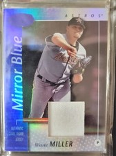 2002 Leaf Certified Mirror Blue Astros Baseball Card #55 Wade Miller Jsy /75