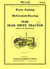 Farmall McCormick Deering 10-20 Parts Catalog Manual