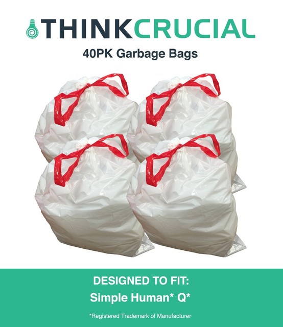 40 Replacements Simple Human Q, 5065L / 1317 Gallon Durable Garbage