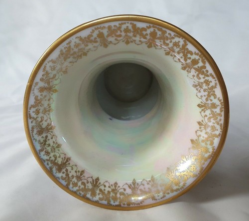 STUNNING KPM GERMAN LUSTRE POTTERY VASE, EARLY-MID 20TH CENTURY, BUTTERFLIES - Picture 5 of 9
