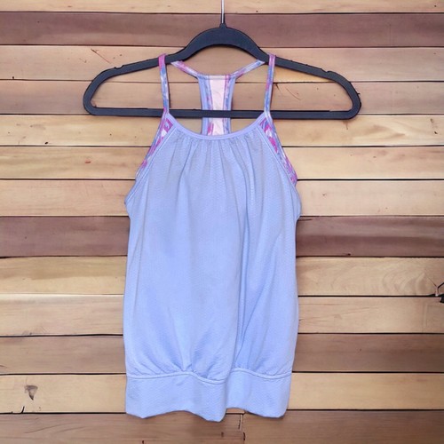 IVIVVA Lululemon Size 10 Girls Gray/Purple Layer Athletic Tank Top Racer Back