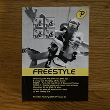 Freestyle dance flyer MANCHESTER club history PARADISE FACTORY 1990s