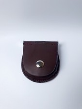 Leather Pocket Watch Pouch Brown Heavy Stitched With Belt Loop British Made