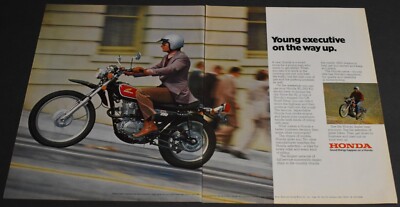 1975 Print Ad Young Executive on the way up Motorcycle Honda XL-250 K2 Ride art