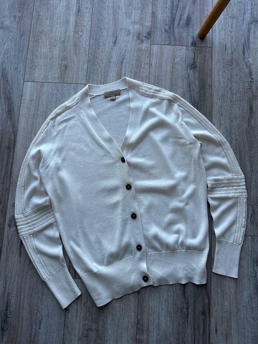 Burberry Brit Knitted Cardigan White Ledies Size Medium RPR 650