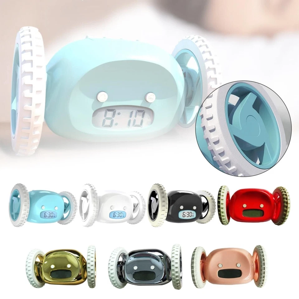 NEW Loud Alarm Clock for Heavy Sleepers on Wheels Funny Rolling Run Move Jump - Image 2 of 4