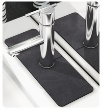 Faucet Absorbent Mat, Gray Diatomaceous Earth Splash Guard Fast Drying Mat