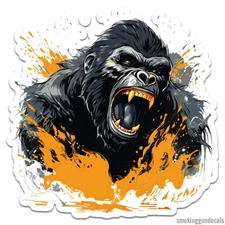 Scary Gorilla , Vinyl Decal Sticker, Indoor Outdoor, 3 Sizes, #9514