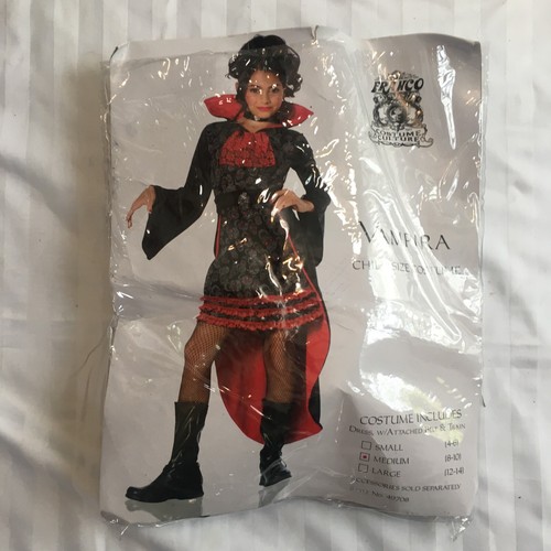 Vampira Child Size Costume Franco Size Med 8-10 Girls Kid 49708 Vampire New - Picture 2 of 11