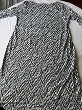 J.Jill Wearever Collection Stretch Travel Dress Black White Blue