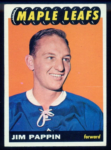 1965-66 TOPPS NHL HOCKEY #16 Jim Pappin EX-NM Toronto Maple Leafs Card