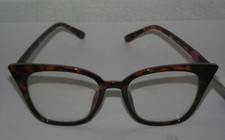 New Foster Grant Max block faux tortoise shell brown sunglasses clear lens