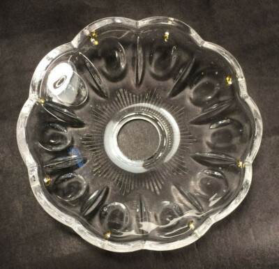 Set Of 4 Pressed Glass Prism Chandelier Bobeche – Clear Round Lamp Bobeche Without Brass Pins (#BB908) 9 thumbnail image