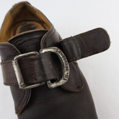 Vtg Dr Martens 8314 Made in England Brown Leather Monk Strap Shoes US 6 UK 5 Vintage Dr. Martens 8314 Brown Monk Strap Chunky Shoes Men  main image 3