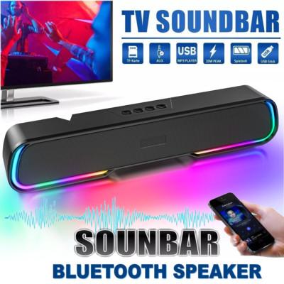 Wireless Surround Sound Bar 4 Speaker System BT Subwoofer TV Home Theater Remote