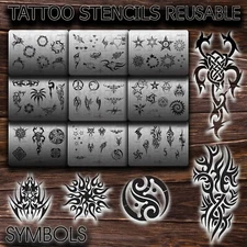 Airbrush Tattoo Stencils REUSABLE SYMBOLS New u