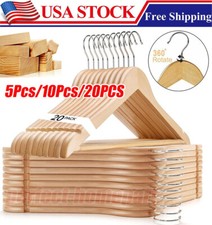 5/10/20Pcs Wooden Hangers Suit Hangers Premium Natural Finish Cloth Coat Hangers
