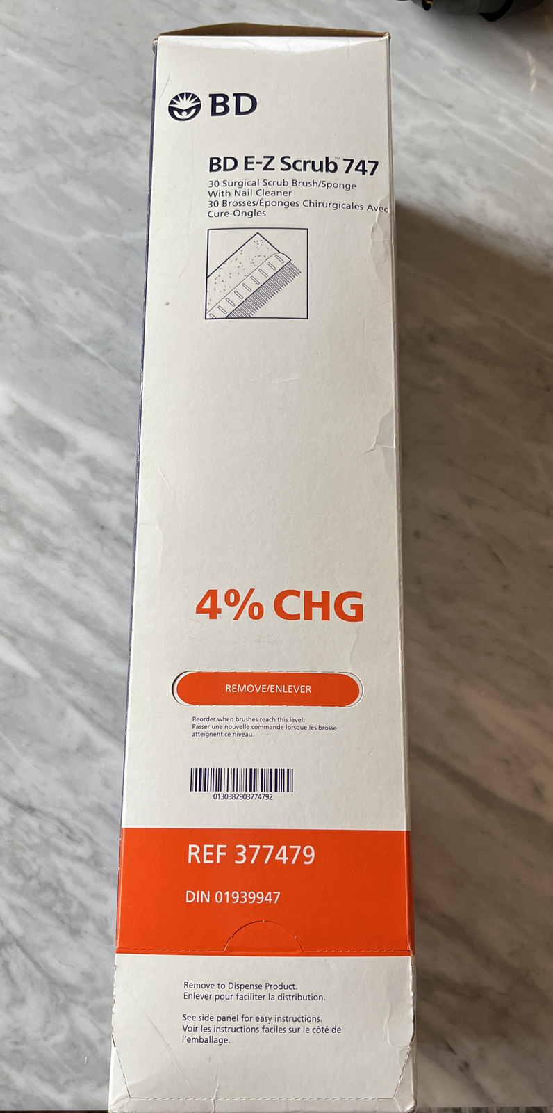 BD EZ Scrub 747 4 CHG REF 377479 30 Surgical Scrub Brush/sponge NIB