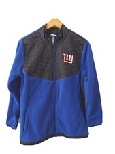 NFL Team Apparel Jacket Boys 18 XXL Fleece Pockets Zipup Blue Black NY Logo