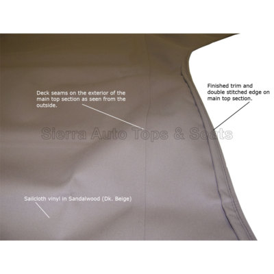 Sebring Convertible Top 96-00 in Sandalwood Twill Cloth, Heated