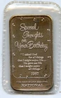 Vintage Special Thoughts On Your Birthday 1oz. .999 Silver Bar - MC459